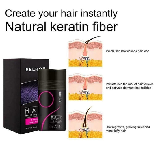 Hair Building Fiber Powder - Natural Hair Thickening Fiber for Men & Women